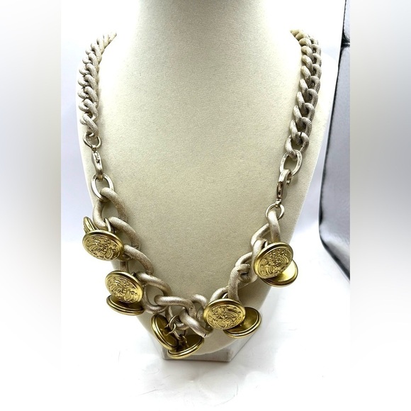 CAbi Bracelet Necklace Coco Eagle Button Necklace Gold Tone Button Necklace - Picture 4 of 15